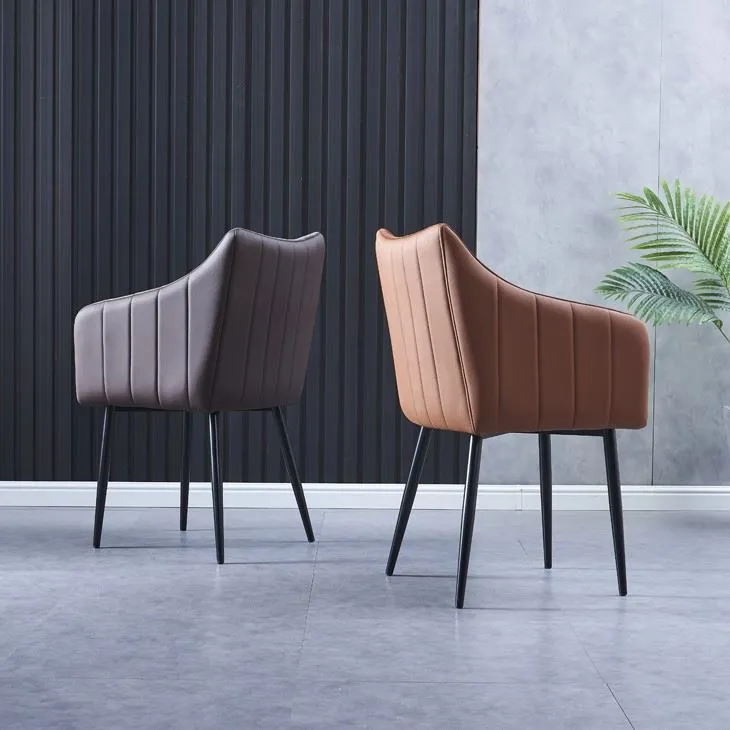 Dining Chair With Vertical Back Stitching